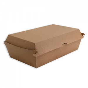 Brown Board Fish Box Large (Ctn of 100) - Tray 4 with LId