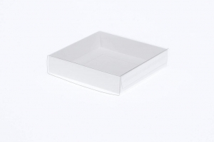 Single Cookie Biscuit Box with Clear Slide Cover Window (9x9x2cm)