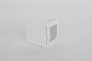 1 Regular Cupcake Boxes with Clear Window - Gloss White (9x9x8.1cm)
