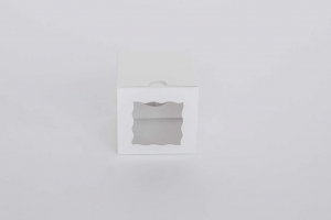 1 Mini Cupcake Box with Clear Window - Gloss White