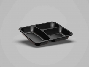 CPET Tray 3 Compartment (710ml) 227x175x34mm (Ctn of 350)