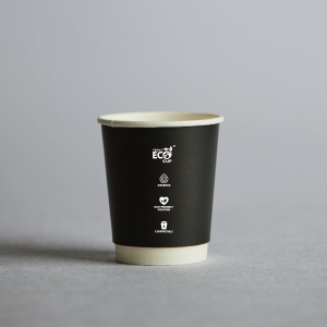 8oz Truly Eco BLACK Cup - Double Wall Uni-Fit (90mm)