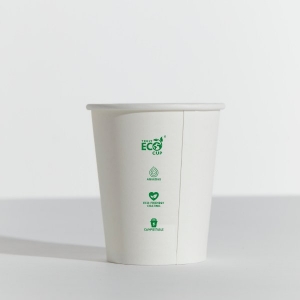 8oz/250ml Truly Eco WHITE Cup - Single Wall UniFIT (90mm)