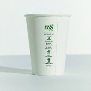 12oz/350ml Truly Eco WHITE Cup - Single Wall (90mm)