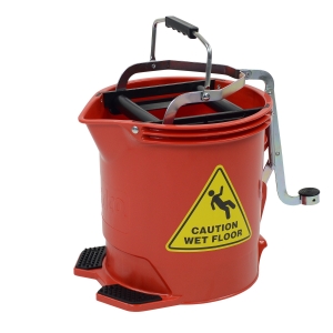16Ltr Metal Wringer Bucket - Red
