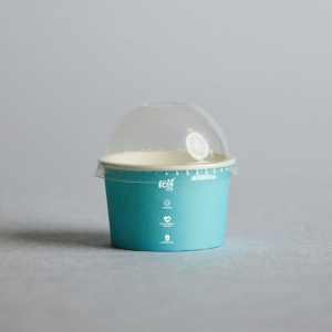 PET Dome lid 3oz Truly Eco Ice Cream Cup