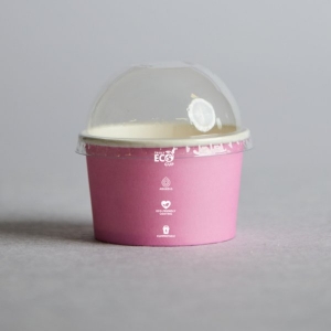 PET Dome lid 5oz Truly Eco Ice Cream Cup