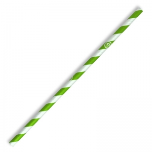 FSC® Paper BioStraw - 6mm Regular Green Stripe