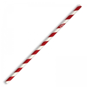 FSC® Paper BioStraw - 6mm Regular Red Stripe