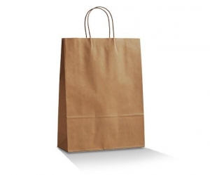 Brown Kraft Twist Handle Paper Bag - Medium 350x260x100mm