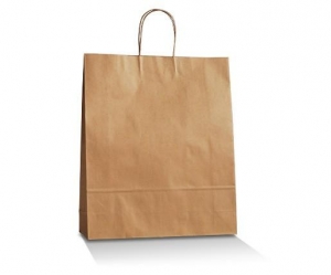 Brown Kraft Twist Handle Paper Bag - Medium PLUS 420x315x125mm