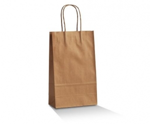 Brown Kraft Twist Handle Paper Bag - Small 265x160x80mm