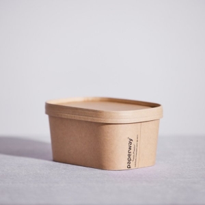 KRAFT Paper Lid to suit Paperway Rectangular Container